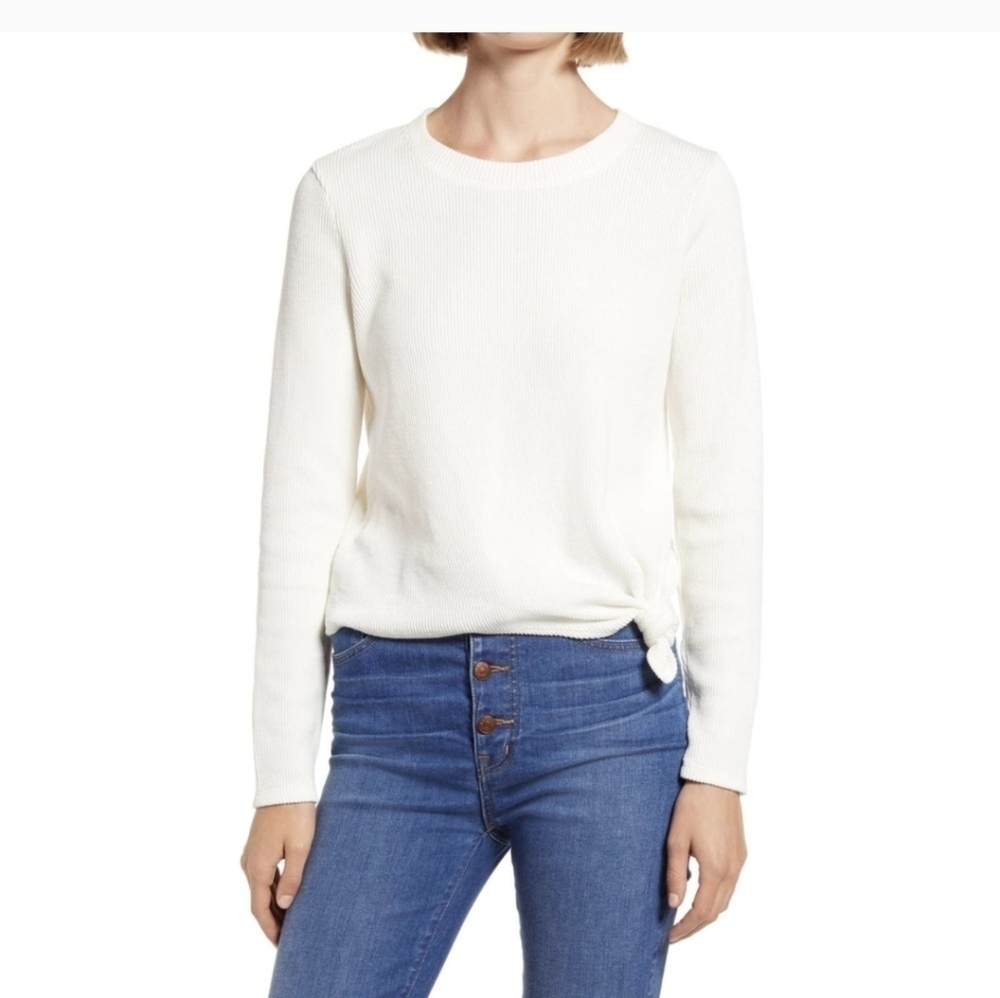 Madewell,Knit Front Knot, Long Sleeve Top